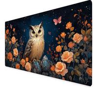 Desk Mat Large 80x40cm, Brown Gaming Mouse Pad Owl Desk Mat with 3MM Stitched Edges, Non-Slip Rubber Base Mousepad Office Decor for PC, Laptop, Gaming, Office and Home, Gifts for Women -yym2509G4
