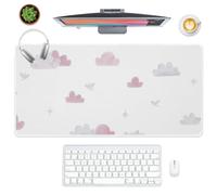 Desk Mat Large Cute Clouds Large Long Pc Mouse Pad Non-Slip for Office and Home Desk Cover Protector Decor Gaming Mats for Keyboard Computer Gaming Accessories (80 X 40 Cm)
