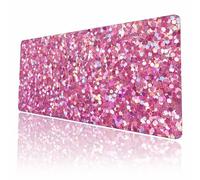 Desk Mat Pink Glitter Texture Desk Pad Large Mouse Pad Gaming Mousepad Extended XXL Keyboard Pad 35.4 x 15.7 in Laptop Computer Mouse Keyboard Mat for Office Decor