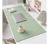 Desk Mat, PU Leather Table Pad Protector, Non-Slip Office Computer Desktop Mat, Waterproof Large Gaming Mouse Pads for Work Home School (Green,100x40cm)