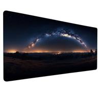 Desk Mat Starry Sky Gaming Mouse Pad Milky Way, Non-Slip Large Mouse Mat 35.4x15.7x0.12 Inch, Extended Waterproof Desk Pad with Stitched Edges, Computer Office Accessories for Office,Home, Model 23