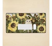 Desk Mat There's A Ghost in the Sunflower Field Again... Large Gaming Mouse Pad 35x16 inch