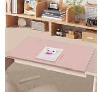 Desk Mat with Edge Protection, Non-Slip PU Leather Large Laptop Mouse Keyboard Pad, Waterproof Extended Writing Mat for Office Home Work Game (Pink,90x40cm)