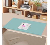 Desk Mat with Edge Protection, Non-Slip PU Leather Large Laptop Mouse Keyboard Pad, Waterproof Extended Writing Mat for Office Home Work Game (Light Blue,60x40cm)