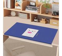 Desk Mat with Edge Protection, Non-Slip PU Leather Large Laptop Mouse Keyboard Pad, Waterproof Extended Writing Mat for Office Home Work Game (Blue,90x45cm)