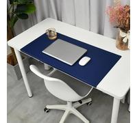 Desk Mat with Edge Protector, Durable Waterproof Anti-Slip 2mm Thick PU Leather Desk Pad for Office Home Study Environments(Blue-b,58 x 120cm)