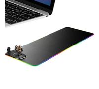 Desk Mat with Wireless Charger - 15W Extra Large Rubber Sheet | Extra Large 31.5x11.8x0.16in Rubber RGB Desk Mat,for Cell Phone, Watch, Laptop, Desktop, Playroom, Workplace