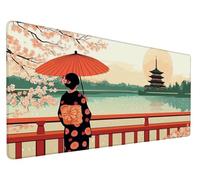 Desk Mat Woman Gaming Mouse Pad Architecture, Non-Slip Large Mouse Mat 23.6x11.8x0.12 Inch, Extended Waterproof Desk Pad with Stitched Edges, Computer Office Accessories for Office,Home, Model 632