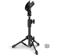 Desk Mic Stand, JCWINY Portable Foldable Microphone Tripod with Mic Clip Holder Adjustable Table Microphone Stand for Blue Yeti Snowball Spark and Other Dynamic Microphones