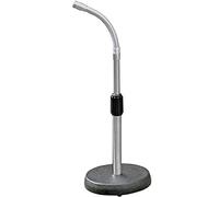 Desk Microphone Stand - Detachable Gooseneck Arm & Round Black Foot Base - Mini Adjustable Height Clip Short Mic Holder - Snare Portable Boom Mount - Presentations. Call centre, Schools