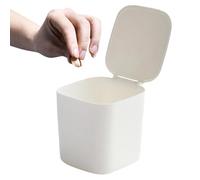 Desk Mini Trash Can, Countertop Garbage Storage Bin, Lid Top Waste Container, Sturdy Construction Specs, Compact Home Office Use with Space-Saving Design, Bin Use for Kitchen Bedroom