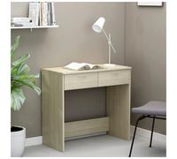 Desk Modern Sonoma Oak 80x40x75cm Engineered Wood Compact Writing Desk Drawer UK