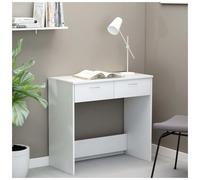 Desk Modern White 80x40x75cm Engineered Wood Compact Writing Desk w/ Drawer Slim