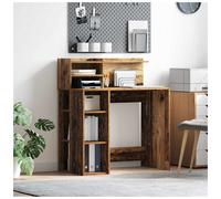Desk Modern Writing Table Old Wood 90 x 48 x 101.5 cm Engineered Wood 4-Shelf
