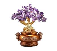 Desk Money Crystal Tree, Gem Beads Chakra, Office Desk Decor Spiritual Ornament Decor(Purple)