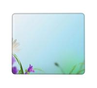 Desk Mouse Pad with Purple Flower White Daisy Print, Cute Funny Gaming Mouse Mat for Office & Study