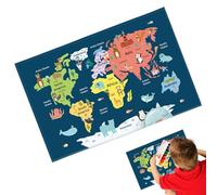 Desk MousePad - Cute Cover with Space Dinosaurs World Map Pattern, Student Writing Mat, Desk Accessories for Kids Protector for Friends Family