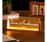 Desk Name Plate Personalised Custom Light Up Office Name Plate Customised Acrylic Name Plates for Desks Personalised Gifts Office Decor for Boss Coworkers Employee Appreciation Gifts (Design 1)