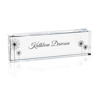 Desk Name Plate Personalised - Custom Office Gifts, Desk Ornamental Accessories,Promotion Gift for Colleagues, Employees, Daughters, Bosses and Teachers(Phalaenopsis Orchid)