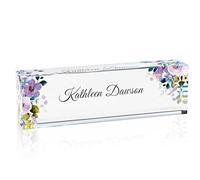 Desk Name Plate Personalised - Custom Office Gifts, Desk Ornamental Accessories, Promotion Gift for Colleagues, Employees, Daughters, Bosses and Teachers (Phalaenopsis Orchid)