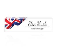 Desk Name Plate Personalized, Acrylic Name Plate,Custom Name Plates with British Flag for Office Gifts,Desk Decor,Teacher,Managers,Employee Appreciation Gifts