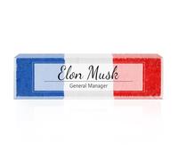 Desk Name Plate Personalized, Acrylic Name Plate,Custom Name Plates with French Flag for Office Gifts,Desk Decor,Teacher,Managers,Employee Appreciation Gifts