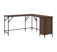 vidaXL Desk Brown Oak 141x141x75 cm Engineered Wood, Brown