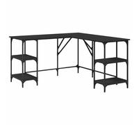 Desk Office Study Writing Computer Table Black Engineered Wood vidaXL