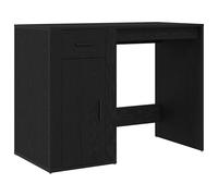 Vidaxl Desk Black Oak Engineered Wood Medium Storage Writing Desk, Black