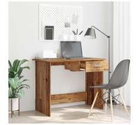 Desk Old Wood 100x50x76 cm Engineered Wood Modern Writing Desk Slim with Drawer