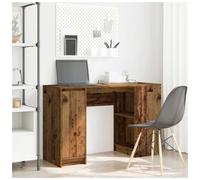 Desk Old Wood 120x42x76cm Engineered Wood Writing Desk with Storage and Shelves