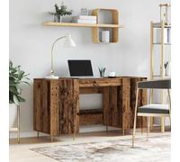 Desk Old wood 140x50x75cm Engineered Wood Matte Storage 2 Shelves 2 Doors Office
