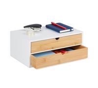 Desk organiser 2 Drawers Lightweight Desk Storage Solution Bamboo Desk Caddy