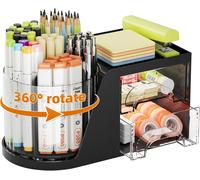 Desk Organiser,360-Degree Rotating Pen Holder,Desk Organisers Accessories with 5