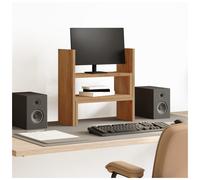 Desk organiser adjustable artisan oak 40x17x41cm engineered wood shelf multitier