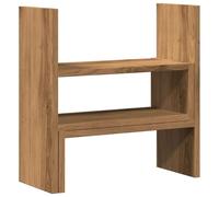 Desk Organiser Adjustable Artisan Oak Wood Material 40 x 17 x 41 cm Freestanding with Shelf Drawer for Office Home Office Ergonomic Foldable and Height Adjustable