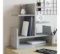 Desk Organiser Concrete Grey Wood Material 49 x 20 x 52.5 cm with Open Shelf and Compartments for Paper, Folders, Documents, Space-Saving Office Organisation at Home and in the Home Office