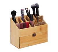 Desk organiser Cosmetic Storage 9 Compartments Natural Material Makeup Organiser