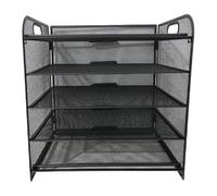 Desk Organiser with Handle, 7 Tier Letter Tray Paper Organiser File Sorter Rack Shelves for Office/School Supplies, Black