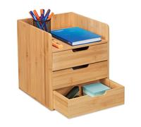 Desk organiser Writing Utensil Holder Natural 3 Drawers Desk Storage Solution