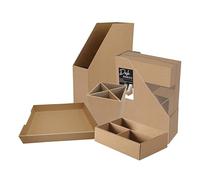 Desk Organisers Paper Filing Stacking Pen Holder pen Stand Document Desk Tidy Accessories (Kraft Desk Organiser Set)