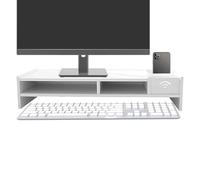 Desk Organizer - 3 Tier Computer Cream - Computer Monitor Stand | 49cm PVC HOLZ Monitor Riser with 3 Levels for Ergonomic Organization and Space Saving in the Bu