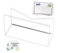 Desk Organizer Acrylic Letter Holder Mail Sorter Transparent Mail Organizer | Ma.il Hol.der Business Card Holder Notepad Hold.er For Office Home