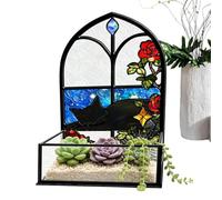 Desk Organizer Box Faux Stained Glass Multi-Purpose Vase