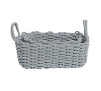Desk Organizer, Cotton Rope Storage Basket, Hand Knitting Nordic Style Desktop Storage, Organizer for Key Snacks Underwear for Home (30x22x14cm/11.8x8.7x5.5in)