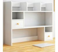 Desk Organizer, Desktop, Free-standing MDF, Desk Supplies Storage Rack with Doors for Storage Space Above the Desk Shelf, Desk Shelf for Top Of Desk,White,103 * 17 * 80cm
