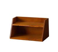 Desk organizer shelf, space-saving storage solution made of rustic wood for the desk, for books, cups and office supplies (Dark brown, 30 x 14 x 16 cm)