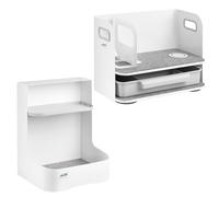Desk Organizer with Drawer Wireless Charger Office Accessories White Compact