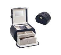 Desk Organizer with Drawers, High Grade Gift Jewelry Box, Executive Office Supplies, Drawer Type PU Desktop Storage Organizer Earring Ring Casket Box, for Jewelry Exquisite Case. (Black)