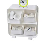 Desk Organizer With Drawers - Storage Container with 4 Drawers and Dustproof,Desk Storage Drawers with 2 Tiers | For Small Things Office Supplies In Workplace Classroom And Bedroom